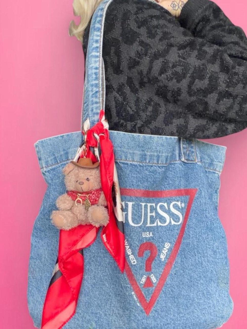 vintage 90s y2k guess denim tote